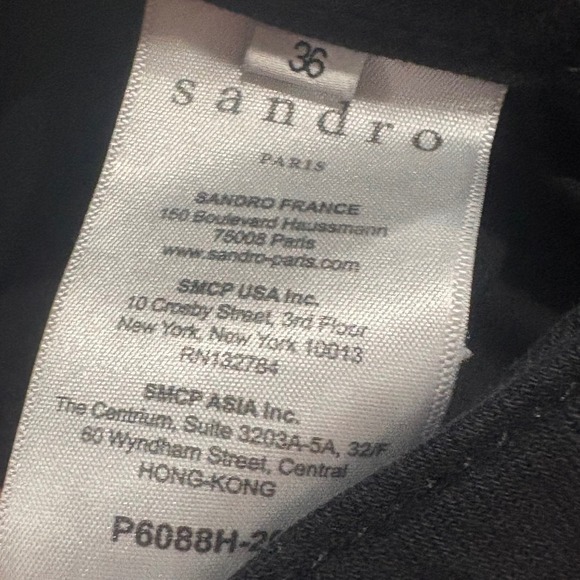 Sandro Paris Black High Rise Visible Zip Button Front Skinny Jeans Size 36 US 26 - Picture 9 of 9